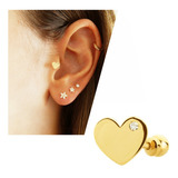 Piercing Coracao Diamante Ouro