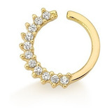 Piercing De Ouro 18k Para Tragus Cartilagem Com Zircônias