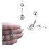Piercing De Umbigo 316 L Aço Cirúrgico Anti Alergico Strass 1 Jóia Cor Prata Cristal