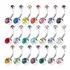 Piercing De Umbigo Aço Cirúrgico 2 Pedras Kit 12 Pçs Atacado