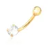 Piercing De Umbigo Com Pedra Em Ouro 18k