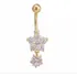 Piercing De Umbigo Dourado Flor Estrela Folheado Zirconia