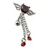 Piercing De Umbigo Invertido Zirconia Coração Prata Vermelho