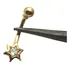 Piercing Estrela Com Pedra Ponto Luz Umbigo Ouro 18k Co250