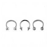 Piercing Ferradura Kit Com 3 Unidades