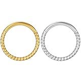 Piercing Helix Conch Septo Argola Titânio Pvd Torcida DETALHE 1 2x6 8 10 Prateado 6mm