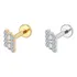 Piercing Labret Aço Cirúrgico Pvd Losango Zircônia Cravejada