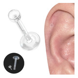 Piercing Labret Bioplast 10mm Pin Push Fácil Colocação