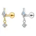Piercing Labret Titânio Pvd Losango Com Pingente Zircônia