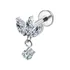 Piercing Labret Titânio Pvd Trio Com Pingente Zircônia 1.2x8