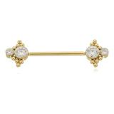 Piercing Mamilo 4 Zirconias