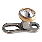 Piercing Microdermal De Titânio Topo Dourado 3mm Solo