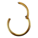 Piercing Nariz Argola Lisa Dourado Click Aço Cirúrgico 8mm