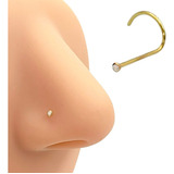 Piercing Nariz Ponto De Luz Pedrinha Cristal Ouro Original 