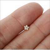 Piercing Orelha Cartilagem Helix Tragus Fl Ouro Mini Flor
