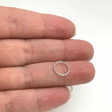Piercing Ouro 18k Branco Argola Trançada Nariz Tragus Orelha