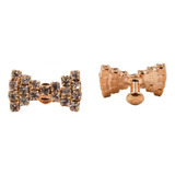 Piercing P  Chinelo Laço Strass 15mm 5 Pares 10 Un Chinelufa