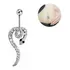 Piercing Para Umbigo Cravejado No Formato De Cobra Enrolada