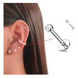 Piercing Ponto De Luz Tragus Flat Helix Labret Em Titânio