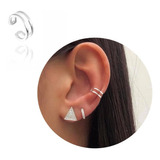 Piercing Pressão Fake Orelha Ear Em Prata 925 Maciça 2 Fios 