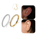 Piercing Titânio Argola Click Cravejada 6mm 8mm 10mm 12mm