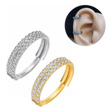 Piercing Titânio Argola Click Dupla Cravejada 6 8 10 12mm