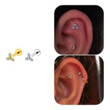 Piercing Titânio Labret Mini Trinity Tragus Helix Flat Conch