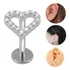 Piercing Titânium Formato Coração Brilho Tragus Hélix Orelha