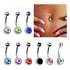 Piercing Umbigo Aço Cirúrgico Com 2 Zircônias 