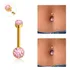 Piercing Umbigo Banana Aço Cirúrgico Pvd Zircônia