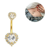 Piercing Umbigo Curvado Coracao