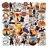Pigbit Adesivos Country Caubói Ocidental  50 Peças De Vinil à Prova D água Chapéu De Cowboy Botas Adesivos De Rodeio Para Garrafa De água  Laptop  Para Choque  Bagagem  Skate  Guitarra