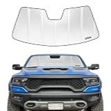 Pigenius Para-sol Para Para-brisa Para Ram 1500 2019-2025 Com Sensor De 12 Cm De Largura. Para-sol Para Janela Frontal Com Bolsa De Armazenamento