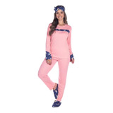 Pijama Adulto Peluciado Inverno Frio Longo Feminino Victory