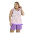 Pijama Baby Doll Regata Plus Size Senhora Pescador Feminino