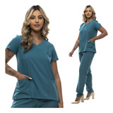 Pijama Cirúrgico Conjunto Feminino Hospitalar Seca Rápido