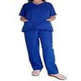 Pijama Cirúrgico Feminino Em Gabardine Acinturado Tamanhos Do Pp Ao Eg Ref 430 Azul Marinho EG