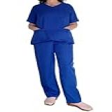 Pijama Cirúrgico Feminino Em Gabardine  Acinturado    Tamanhos Do Pp Ao Eg   Ref  430  Azul Royal  M 