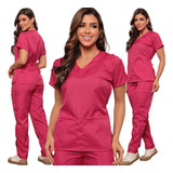 Pijama Cirúrgico Feminino Scrub Hospitalar Gola V Oxford