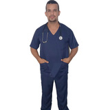 Pijama Cirúrgico Hospitalar Masculino Azul Marinho