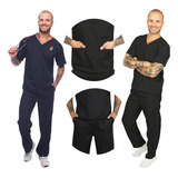 Pijama Cirúrgico Masculino Conjunto Scrubs Não Amassa