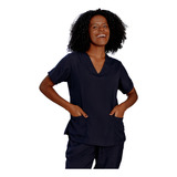 Pijama Cirúrgico Scrub Feminino Acinturado Gabardine Azul