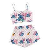 Pijama Curto Adulto Feminino Lilo Stitch Baby Doll Alcinha