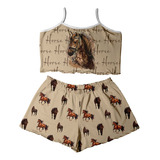 Pijama Curto Feminino Adulto