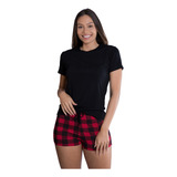 Pijama De Calor Feminino Verão Xadrez Empório Do Algodão