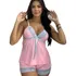 Pijama De Dormir Sexy Shorts Doll Linha Luxo Sensual Rendado