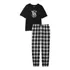 Pijama De Flanela Jogger Tee-jama Set Tam M