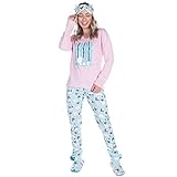 Pijama De Frio Feminino De Inverno Tecido Canelado E Estampado G Rosa 