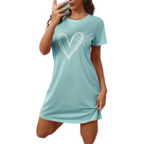 Pijama De Noite Saia De Peça Única Vestido Midi Roupa Lou