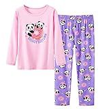 Pijama De Unicórnio Para Meninas 100 Algodão Manga Longa E Calça Infantil Infantil Conjunto De Pijamas Fofos Tamanho 2 16 Panda Rosa E Roxo 65 Algodão 35 Poliéster 14